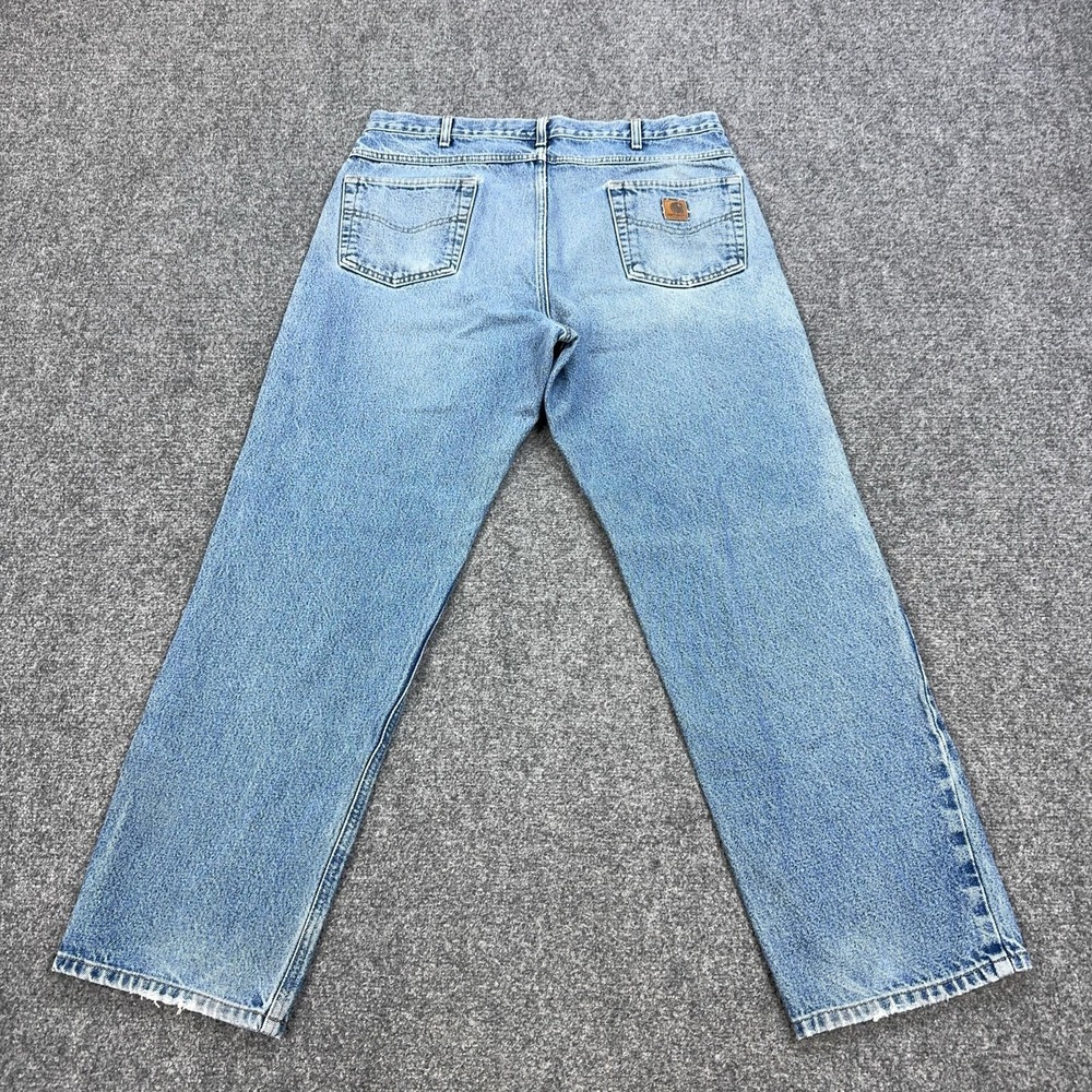 Vintage Carhartt B160 Relaxed Fit Jeans Mens 38x31 Blue Straight Denim Pants